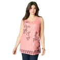 thumbnail image 1 of Roaman's Women's Plus Size Printed Lace Tank, 1 of 3