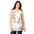 thumbnail image 1 of Roaman's Women's Plus Size Printed Lace Tank, 1 of 3