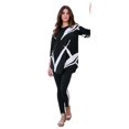 thumbnail image 1 of Roaman's Women's Plus Size Printed Side Stripe Legging Set, 1 of 2