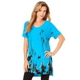 thumbnail image 1 of Roaman's Women's Plus Size Printed Slub Tunic Top, 1 of 4