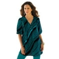 thumbnail image 1 of Roaman's Women's Plus Size Printed Y-Neck Georgette Top, 1 of 3