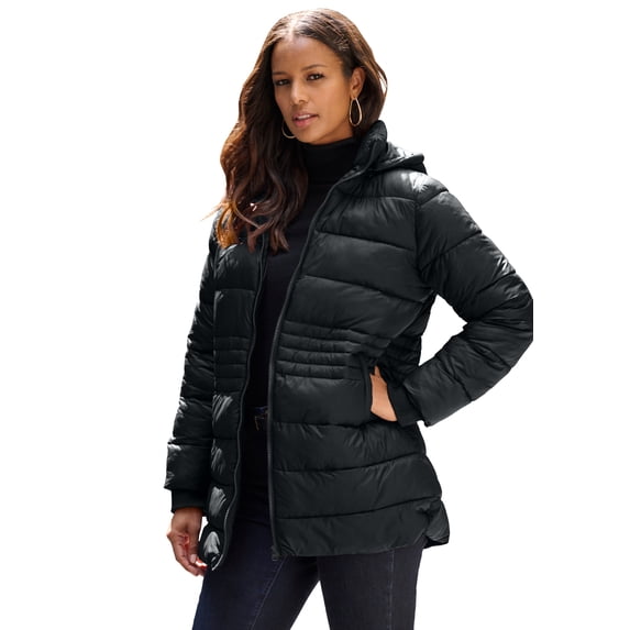 Roaman's Women's Plus Size Longer Lightweight Quilted Jacket