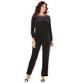 thumbnail image 1 of Roaman's Women's Plus Size Rhinestone-Detailed Velour Set, 1 of 3