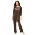 thumbnail image 1 of Roaman's Women's Plus Size Rhinestone-Detailed Velour Set, 1 of 3