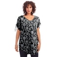 thumbnail image 1 of Roaman's Women's Plus Size Ruched Sleeve Ultra Drape Tunic, 1 of 3