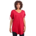 thumbnail image 1 of Roaman's Women's Plus Size Ruched Sleeve Ultra Drape Tunic, 1 of 4