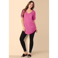 thumbnail image 1 of Roaman's Women's Plus Size Ruched Sleeve Ultra Femme Tunic, 1 of 5