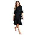 thumbnail image 1 of Roaman's Women's Plus Size Ruffle Flare Wrap Dress, 1 of 1