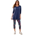 thumbnail image 1 of Roaman's Women's Plus Size Scoop Neck Short Sleeve Back Detail Tunic, 1 of 3