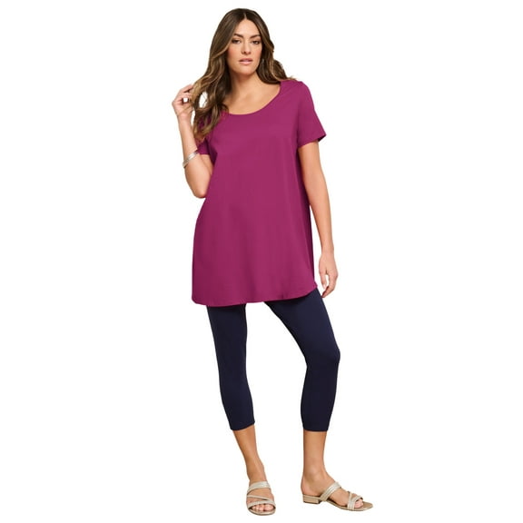 Roaman's Women's Plus Size Cotton Ultimate Scoopneck Swing Tunic
