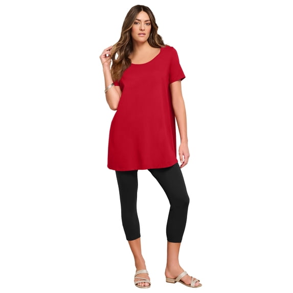 Roaman's Women's Plus Size Cotton Ultimate Scoopneck Swing Tunic