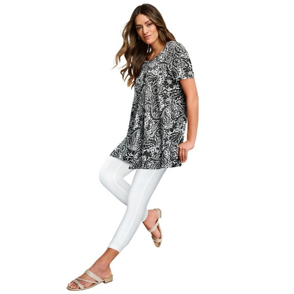 Roaman's Women's Plus Size Cotton Ultimate Scoopneck Swing Tunic