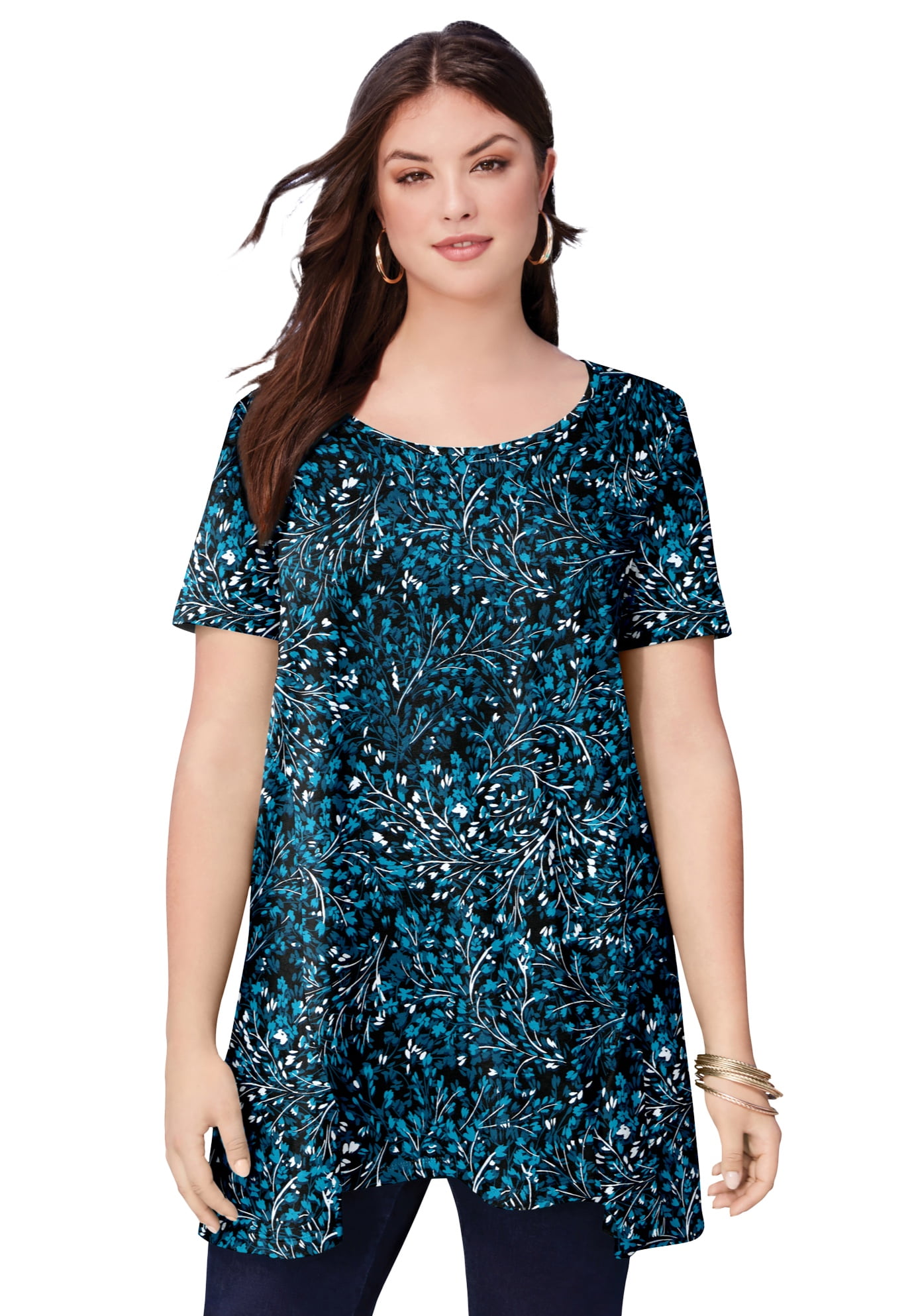 Roaman's Women's Plus Size Ultimate Scoopneck Swing Tunic