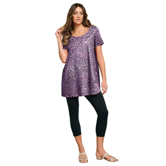Roaman's Women's Plus Size Cotton Ultimate Scoopneck Swing Tunic
