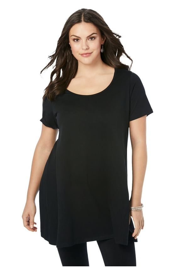Women's Plus Size Cotton Ultimate Scoopneck Swing Tunic