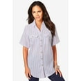 thumbnail image 1 of Roaman's Women's Plus Size Seersucker Shirt, 1 of 5