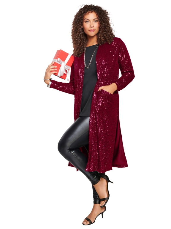 Women's Plus Size Sequin Duster