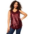 thumbnail image 1 of Roaman's Women's Plus Size Sequin-Embellished Tank Top, 1 of 5
