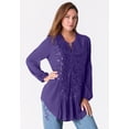 thumbnail image 1 of Roaman's Women's Plus Size Sequin Floral Tunic, 1 of 3