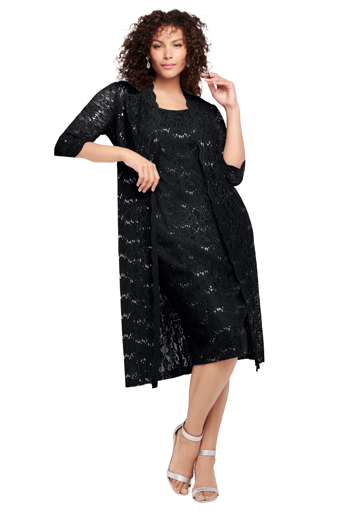 black sequin dress with jacket Sequins On The Rocks Blazer Dress in Black