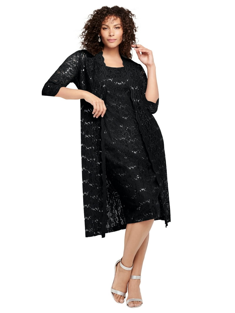 Roaman's Women's Plus Size Plus Size 3/4 Sleeve Formal Duster