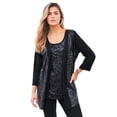 thumbnail image 1 of Roaman's Women's Plus Size Sequin-Panelled Tank & Cardigan Set, 1 of 6