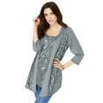 thumbnail image 1 of Roaman's Women's Plus Size Sequin-Panelled Tank & Cardigan Set, 1 of 5