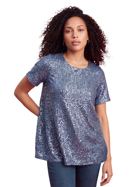 Women's Plus Size Sequin Swing Tee