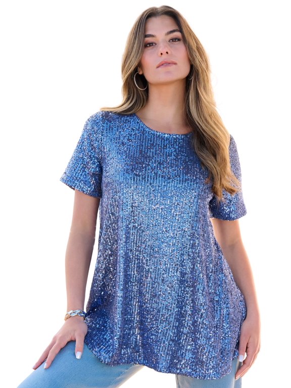 Women's Plus Size Sequin Swing Tee