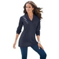 thumbnail image 1 of Roaman's Women's Plus Size Shawl Collar Ultimate Tee, 1 of 5