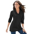 thumbnail image 1 of Roaman's Women's Plus Size Shawl Collar Ultimate Tee, 1 of 6