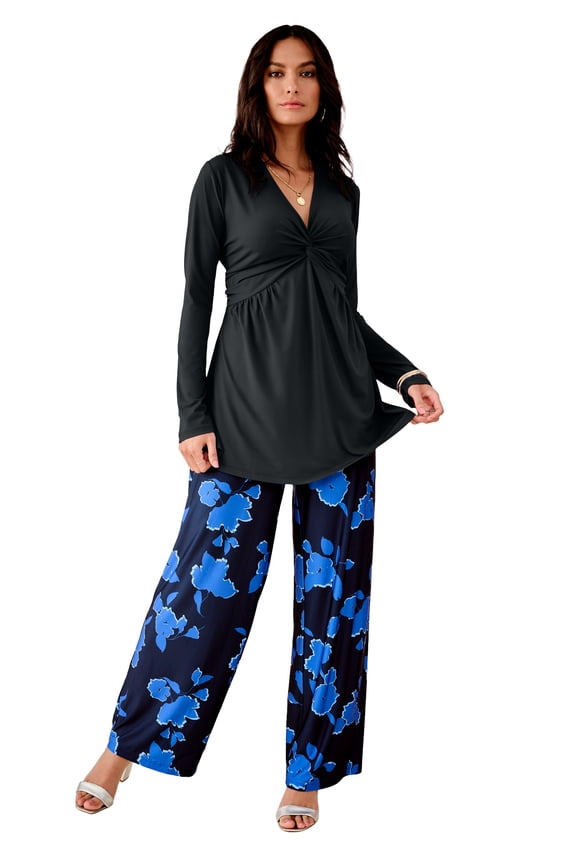 Women's Plus Size Shirred Empire Waist Tunic