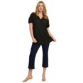 thumbnail image 1 of Roaman's Women's Plus Size Shirred Eyelet Button-Front Blouson Tunic, 1 of 3