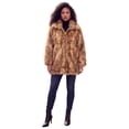 thumbnail image 1 of Roaman's Women's Plus Size Mid-Length Hooded Faux Fur Coat, 1 of 5