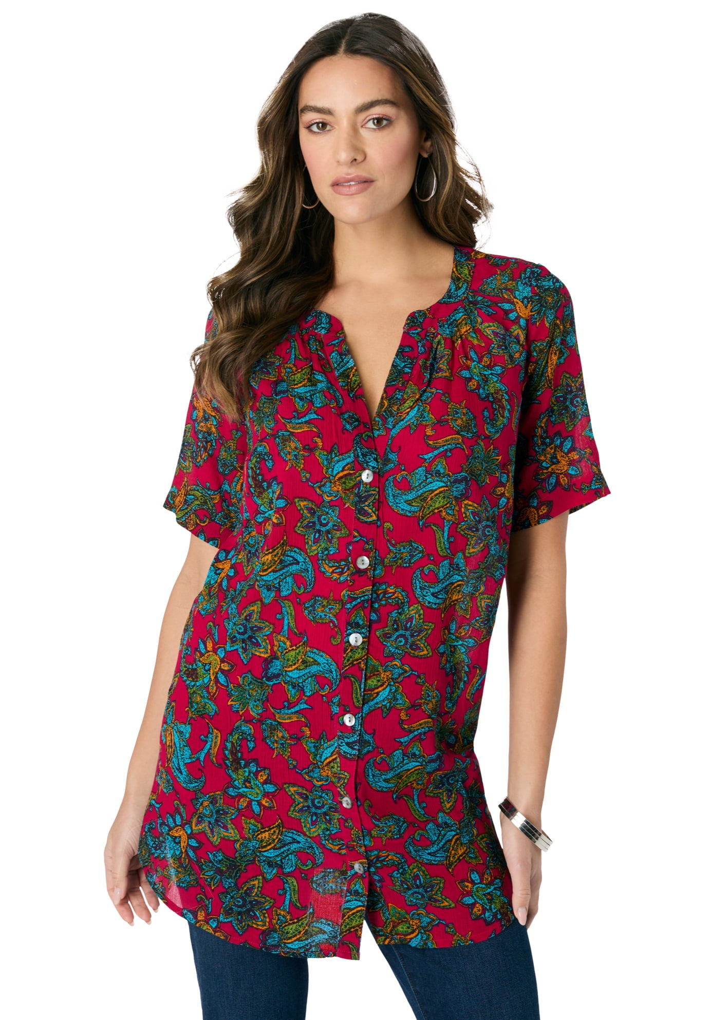 Roaman's Women's Plus Size Plus Size Angelina Tunic Top