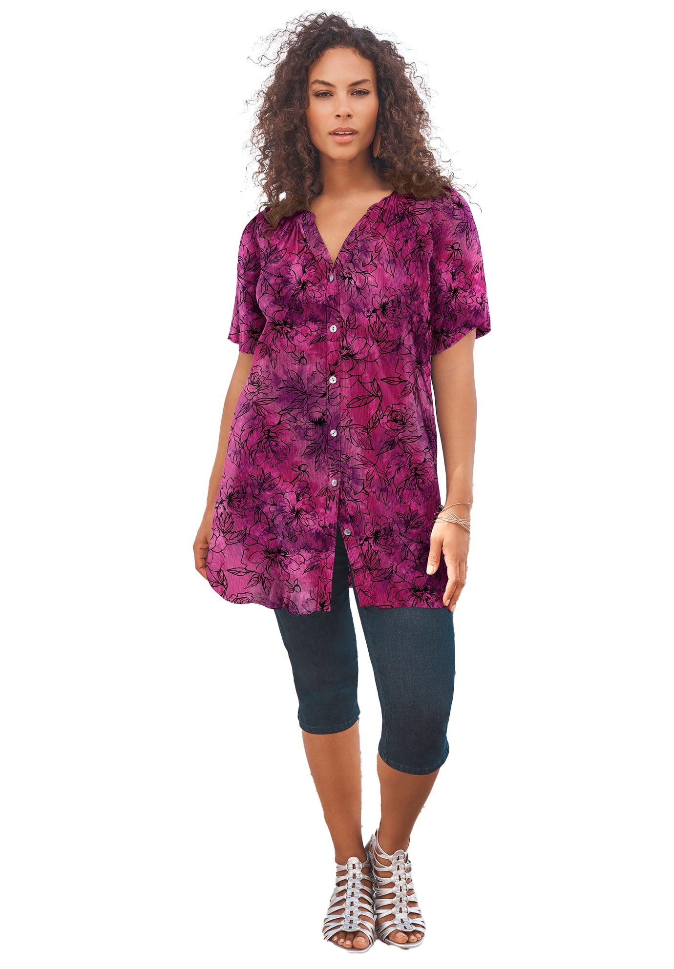 Roaman's Women's Plus Size Plus Size Angelina Tunic Top