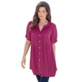 thumbnail image 1 of Roaman's Women's Plus Size Angelina Tunic Top – Short Sleeve, Flowy Fit, Everyday Comfort, 1 of 6