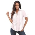 thumbnail image 1 of Roaman's Women's Plus Size Kate Short Sleeve Easy Cotton-Blend Button-Front Shirt, 1 of 4