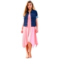thumbnail image 1 of Roaman's Women's Plus Size Short-Sleeve Stretch Denim Jacket, 1 of 4