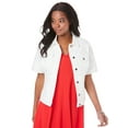 thumbnail image 1 of Roaman's Women's Plus Size Short-Sleeve Stretch Denim Jacket, 1 of 4