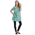 thumbnail image 1 of Roaman's Women's Plus Size Cotton Short Sleeve V-Neck Ultimate Tunic, 1 of 5