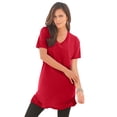 thumbnail image 1 of Roaman's Women's Plus Size Ultimate Cotton V-Neck Short Sleeve Tunic, 1 of 6