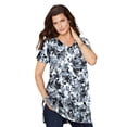 thumbnail image 1 of Roaman's Women's Plus Size Ultimate Cotton V-Neck Short Sleeve Tunic, 1 of 6