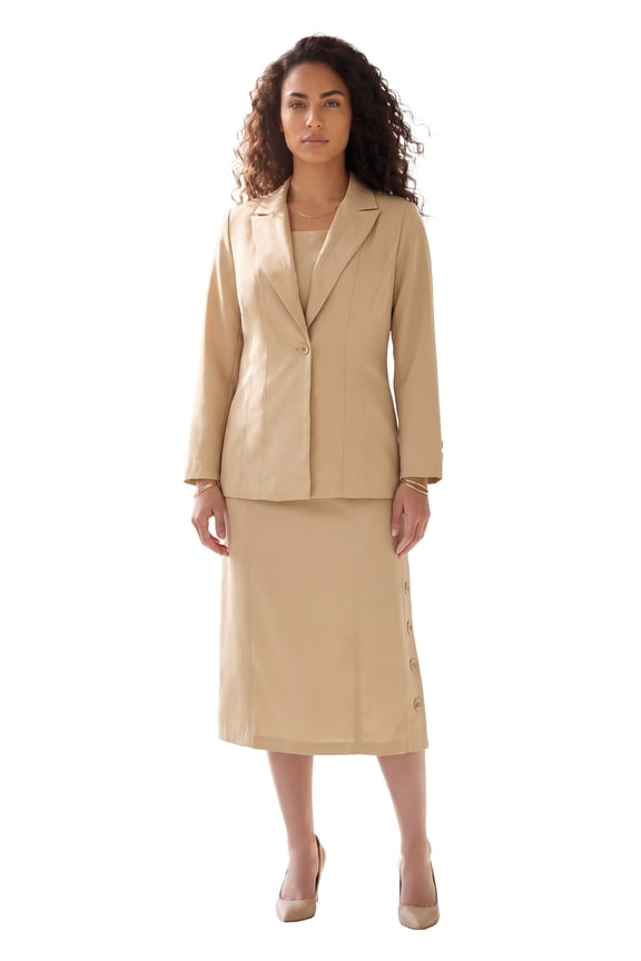 Women's Plus Size Side Button Suit Jacket Dress