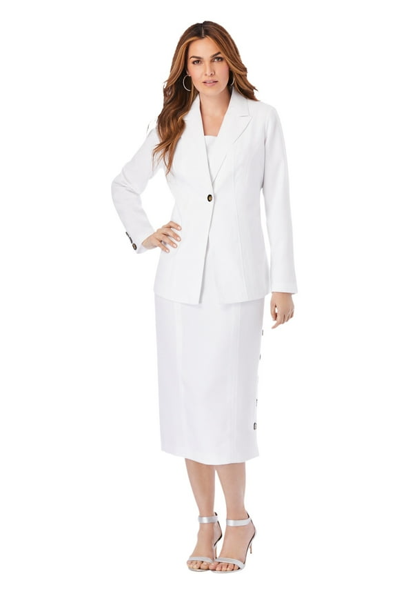 Women's Plus Size Side Button Suit Jacket Dress
