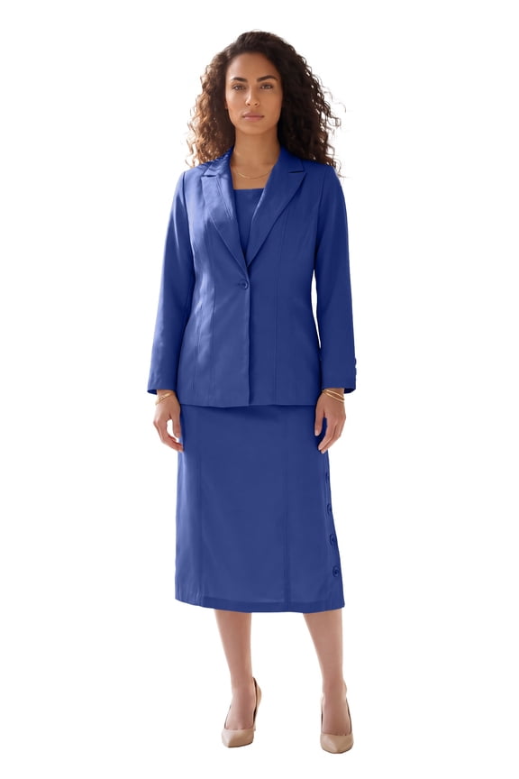 Women's Plus Size Side Button Suit Jacket Dress