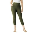 thumbnail image 1 of Roaman's Women's Plus Size Side-Pocket Essential Capri Legging, 1 of 5