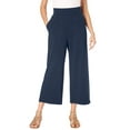 thumbnail image 1 of Roaman's Women's Plus Size Side Pocket Essential Stretch Yoga Capri Pant, 1 of 4