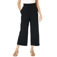thumbnail image 1 of Roaman's Women's Plus Size Side Pocket Essential Stretch Yoga Capri Pant, 1 of 4