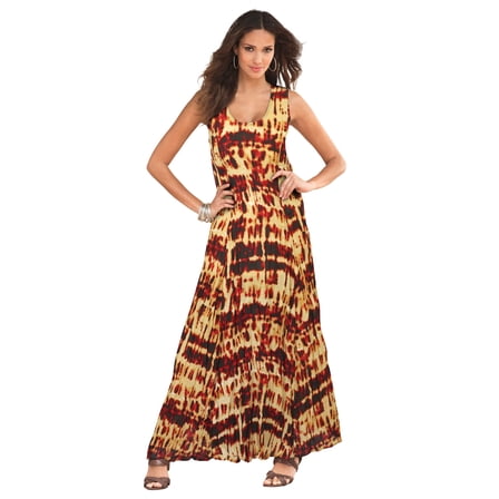 Roaman's Women's Plus Size Petite Hand-Crinkled Sleeveless Dress